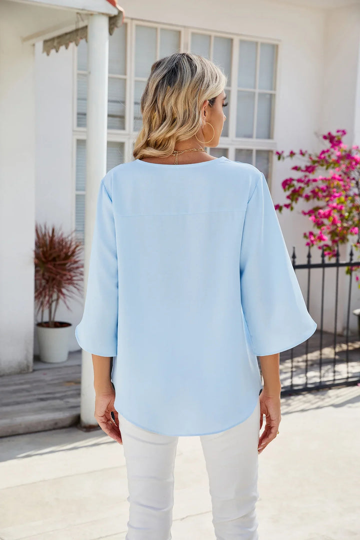 Sabine™ Bluse mit V-Ausschnitt