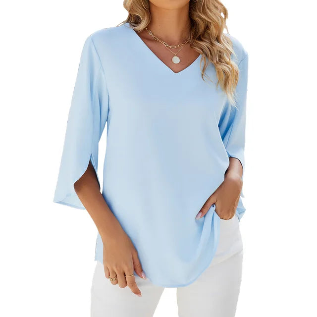 Sabine™ Bluse mit V-Ausschnitt