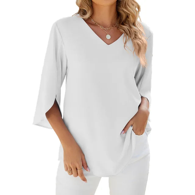 Sabine™ Bluse mit V-Ausschnitt