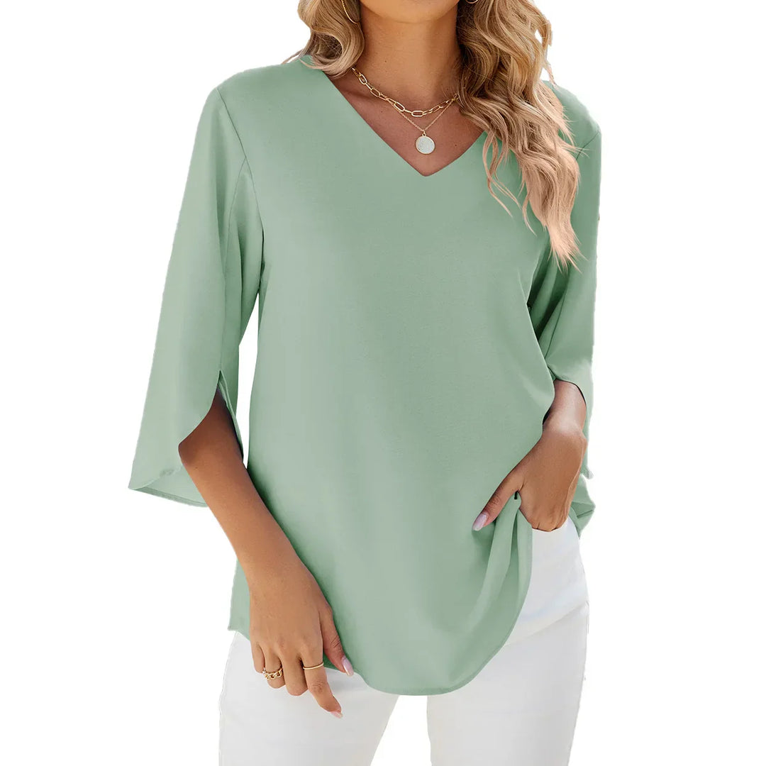 Sabine™ Bluse mit V-Ausschnitt