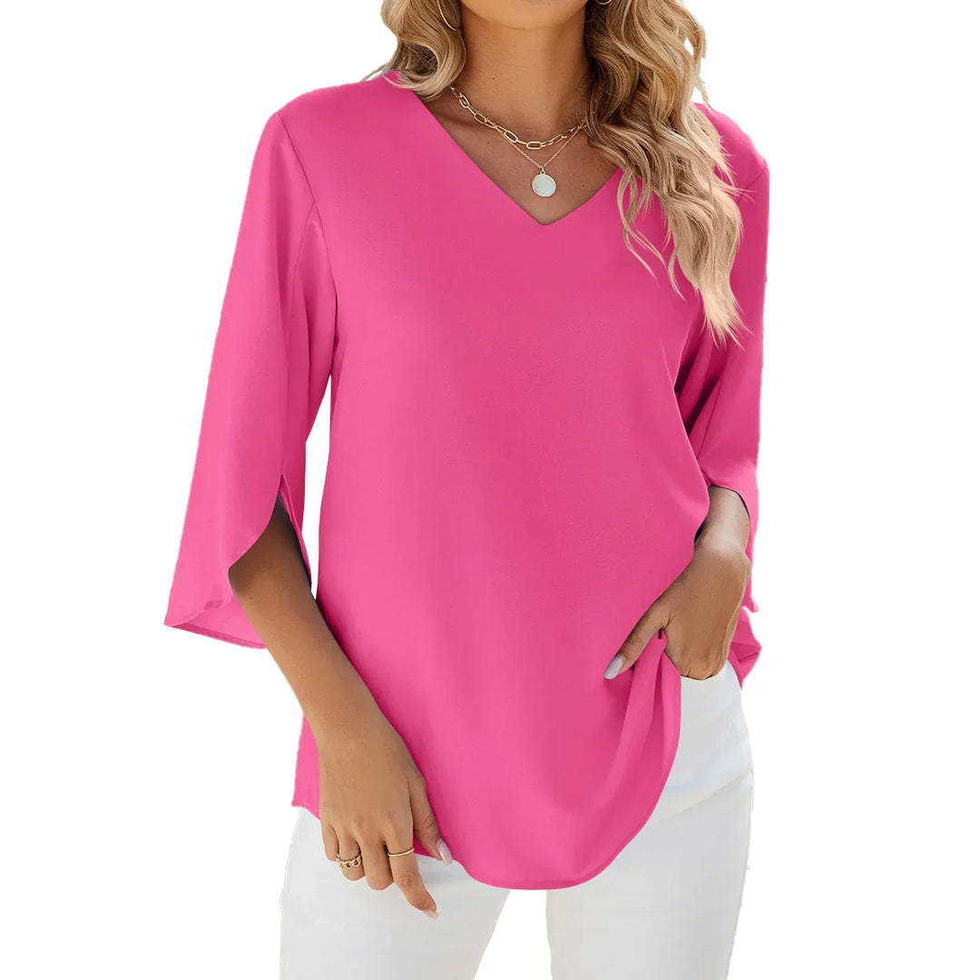 Sabine™ Bluse mit V-Ausschnitt